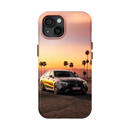 Mercedes AMG C63 Sunset Palm Trees
