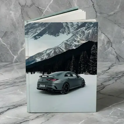 Mercedes AMG CLA Coupe Snowy Mountain Scene