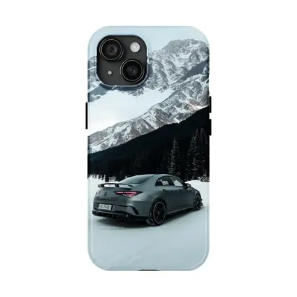 Mercedes AMG CLA Coupe Snowy Mountain Scene