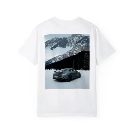 Mercedes AMG CLA Coupe Snowy Mountain Scene