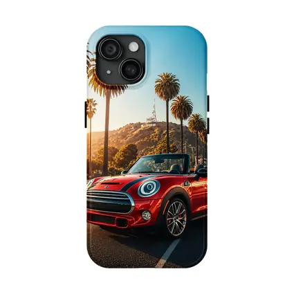 Mini Cooper Convertible Red Los Angeles Street