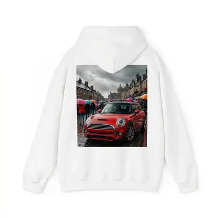 Mini Cooper S Red Rainy City Street