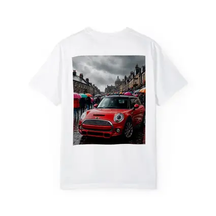 Mini Cooper S Red Rainy City Street