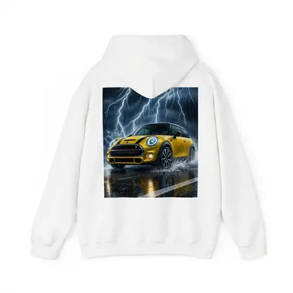 Mini Cooper S Yellow Car In Thunderstorm