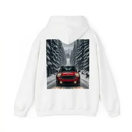 Mini Countryman Red SUV Snowy Forest Road
