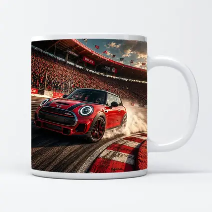 Mini Cooper S Red Racing Track Burnout