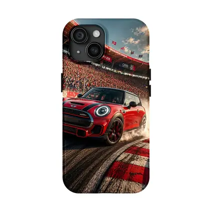 Mini Cooper S Red Racing Track Burnout