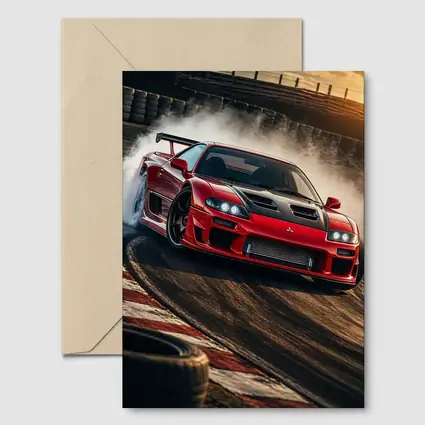 Mitsubishi 3000GT Red Drift Track Action