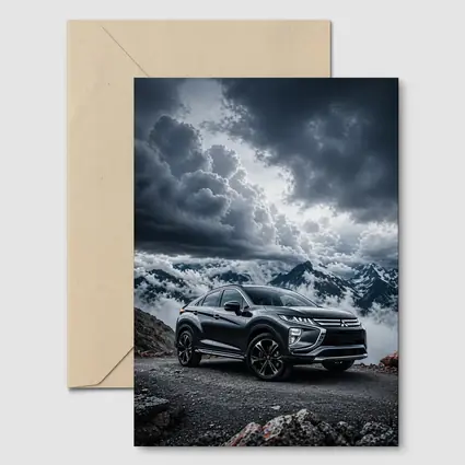 Mitsubishi Eclipse Cross Dramatic Mountain Clouds