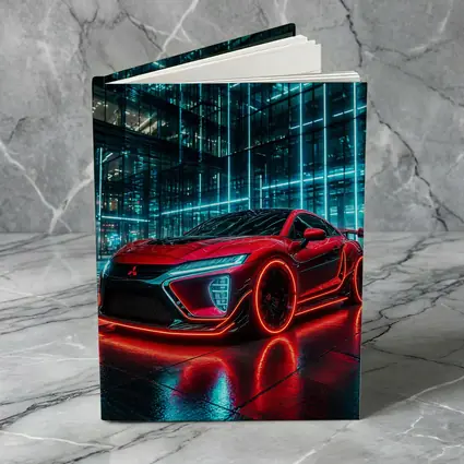 Mitsubishi Eclipse Red Neon City Night