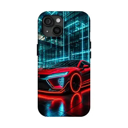 Mitsubishi Eclipse Red Neon City Night