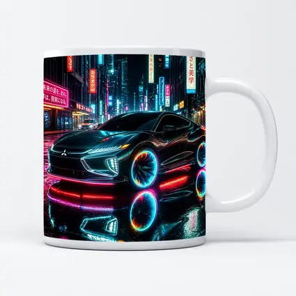Mitsubishi Eclipse Neon Lights Tokyo Night