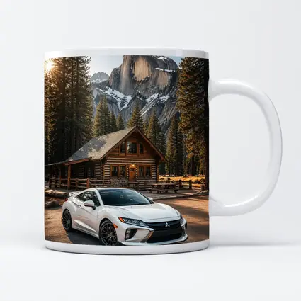 Mitsubishi Eclipse White Car Mountain Cabin