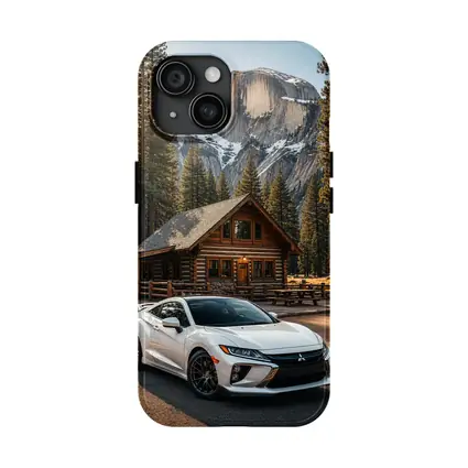 Mitsubishi Eclipse White Car Mountain Cabin