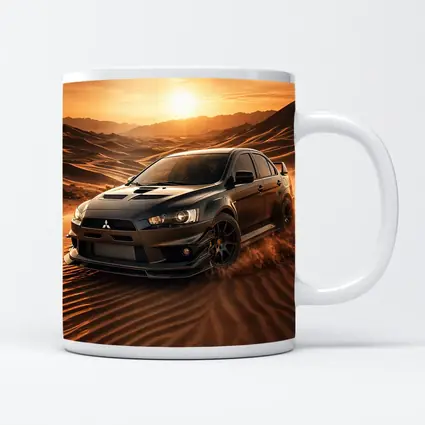 Mitsubishi Lancer Evolution Black Desert Sunset