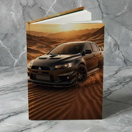 Mitsubishi Lancer Evolution Black Desert Sunset