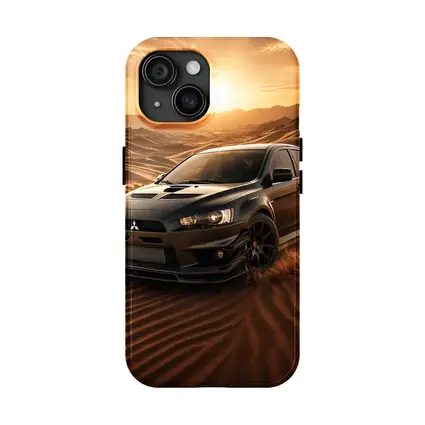 Mitsubishi Lancer Evolution Black Desert Sunset