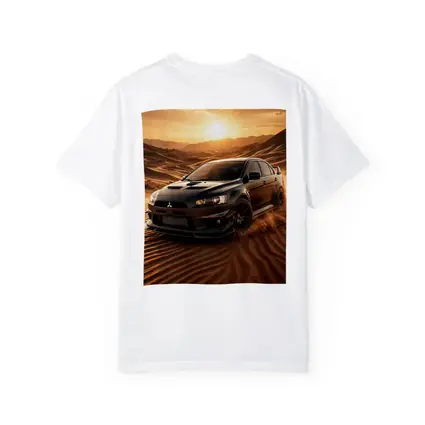 Mitsubishi Lancer Evolution Black Desert Sunset