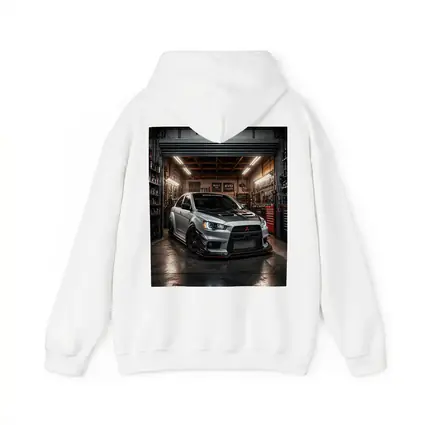 Mitsubishi Lancer Evolution Silver Garage Shot