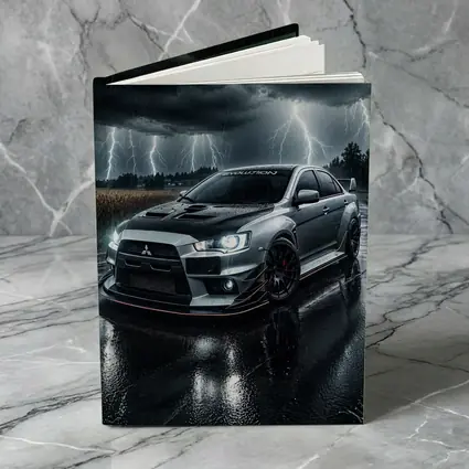 Mitsubishi Lancer Evolution Stormy Night Rain