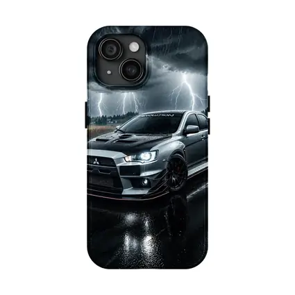 Mitsubishi Lancer Evolution Stormy Night Rain