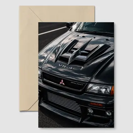 Mitsubishi Galant VR4 Black Hood Close Up