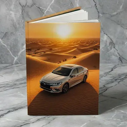 Mitsubishi Galant Silver Sedan Desert Sunset