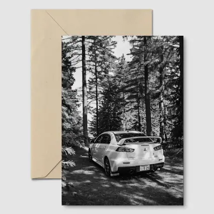Mitsubishi Lancer Evo Forest Black White