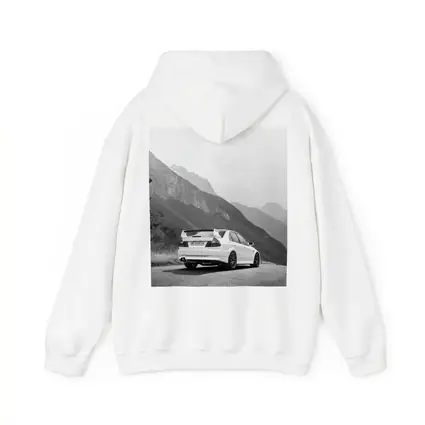 Mitsubishi Lancer Evolution Mountain Road Black White