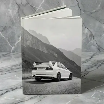 Mitsubishi Lancer Evolution Mountain Road Black White