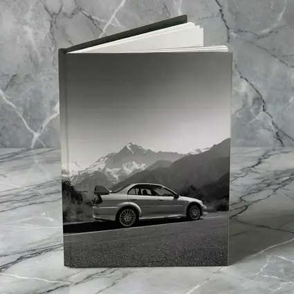 Mitsubishi Lancer Evolution Black White Mountains