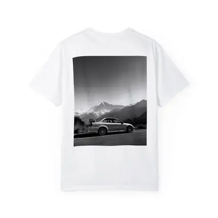 Mitsubishi Lancer Evolution Black White Mountains