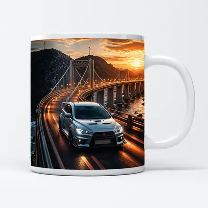 Mitsubishi Lancer Evolution Bridge Sunset Drive