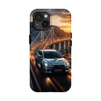 Mitsubishi Lancer Evolution Bridge Sunset Drive
