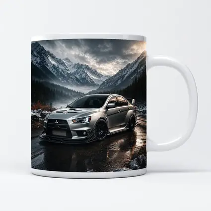 Mitsubishi Lancer Evolution Snowy Mountain Road