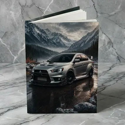 Mitsubishi Lancer Evolution Snowy Mountain Road