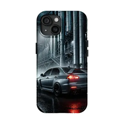 Mitsubishi Lancer Evolution Rainy Industrial Night