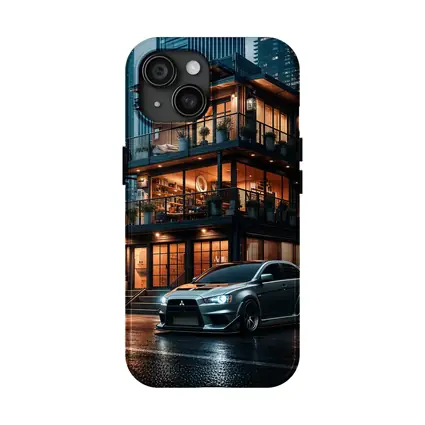Mitsubishi Lancer Evolution Rainy City Night