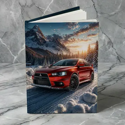 Mitsubishi Lancer Evolution Red Winter Mountain Drive