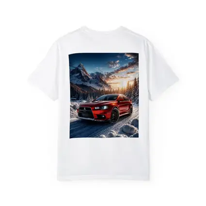 Mitsubishi Lancer Evolution Red Winter Mountain Drive