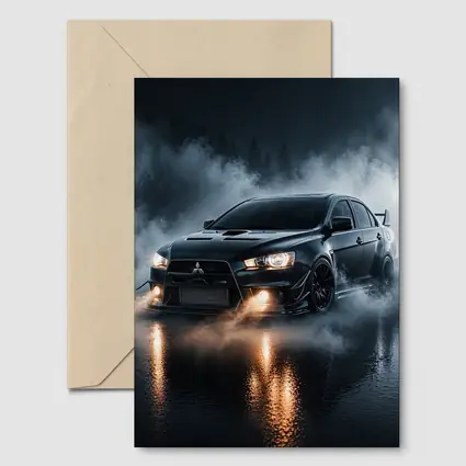 Mitsubishi Lancer Evolution Black Smoky Night