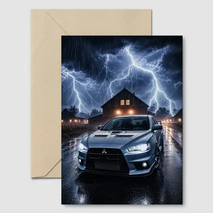 Mitsubishi Lancer Evolution Storm Night Scene