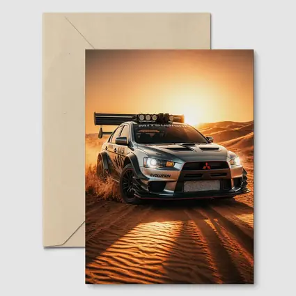 Mitsubishi Lancer Evolution Desert Rally Sunset