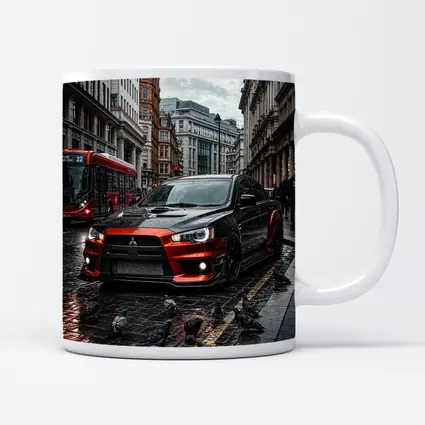 Mitsubishi Lancer Evolution Rainy London Streets