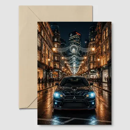 Mitsubishi Lancer Evolution Night London Street