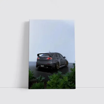 Mitsubishi Lancer Evolution Gray Wet Parking