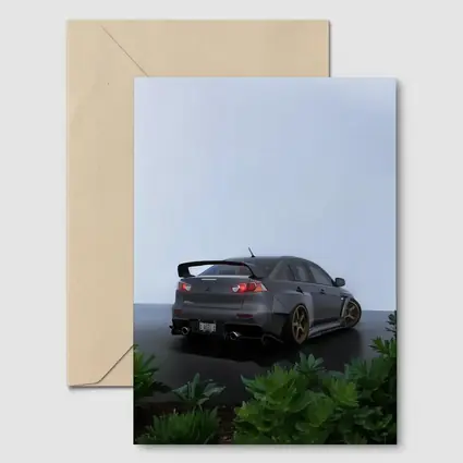 Mitsubishi Lancer Evolution Gray Wet Parking