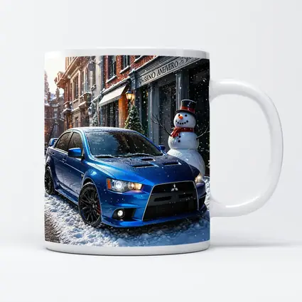 Mitsubishi Lancer Evolution Blue Winter Street