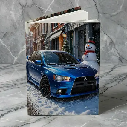 Mitsubishi Lancer Evolution Blue Winter Street