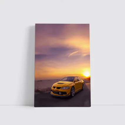 Mitsubishi Lancer Evolution Sunset Sky